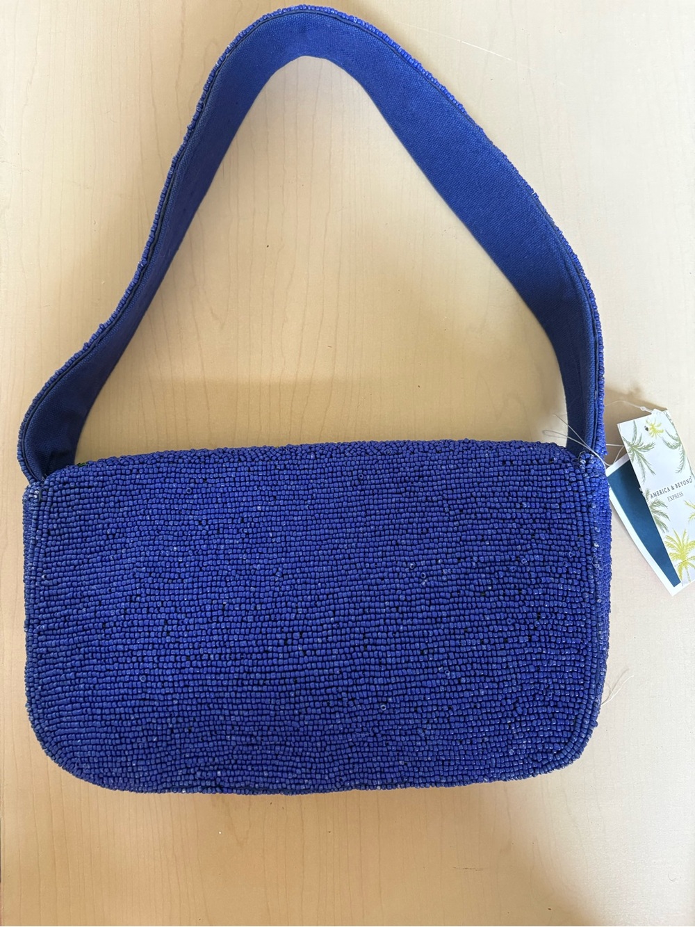 America & Beyond Beaded Lemon-Print Shoulder Bag - Picture 3 of 4